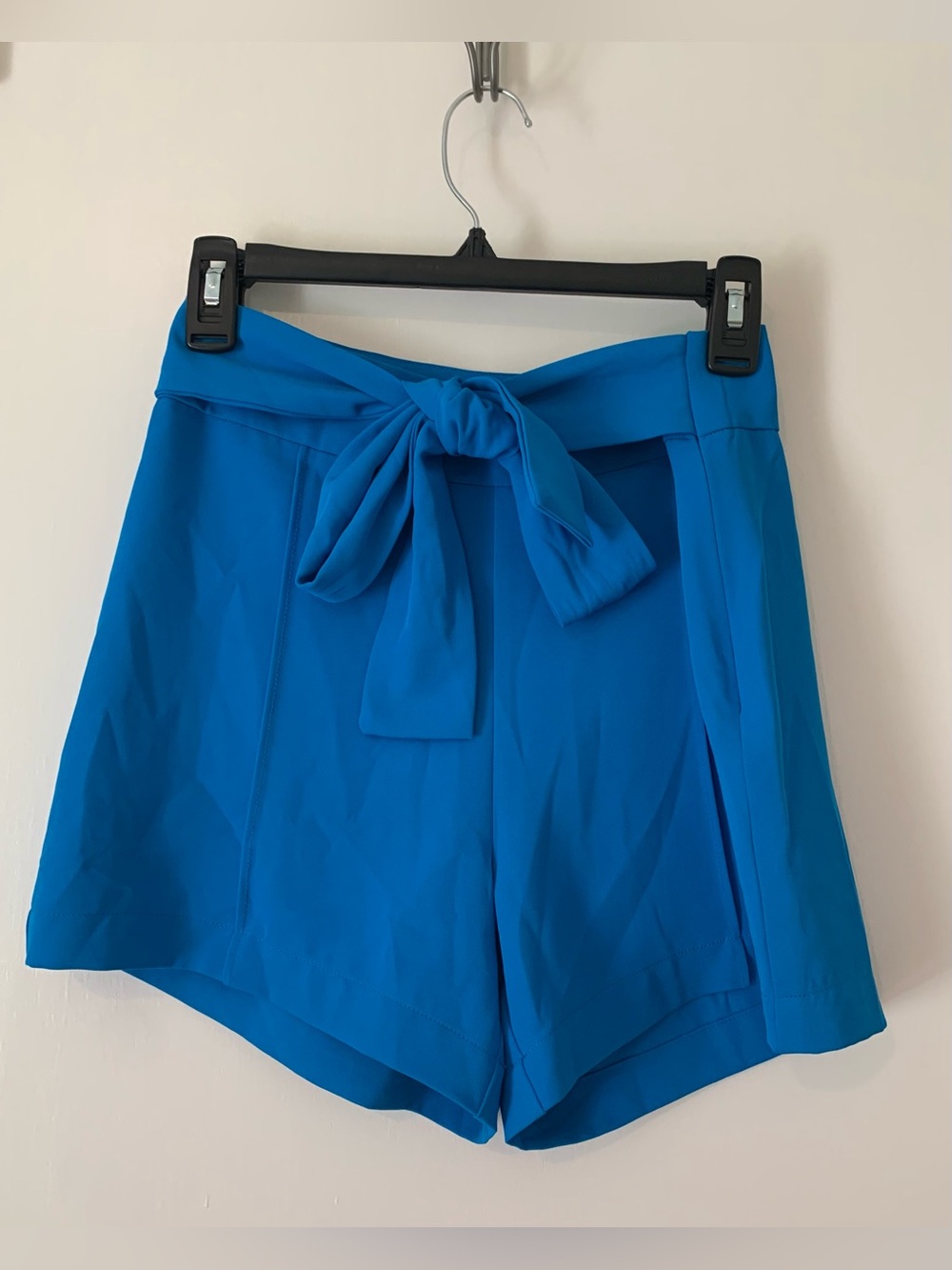 Ellison Vibrant Blue Dressy Shorts High Waist Self Tie Zippered Size S Like New